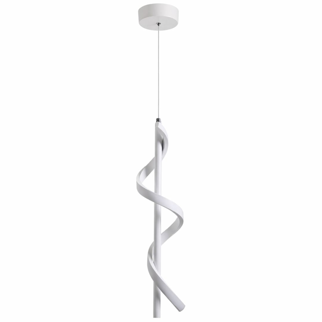 Lustre Pendente em Espiral Branco de Led Pendente - 0027 Conceito 