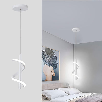 Lustre Pendente em Espiral Branco de Led Pendente - 0027 Conceito 