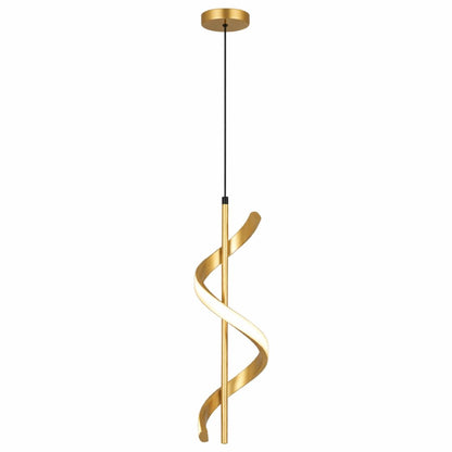 Lustre Pendente em Espiral Dourado de Led Pendente - 0017 Conceito 