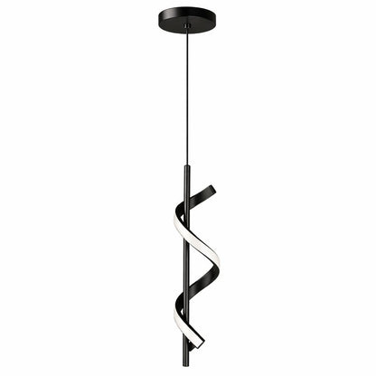 Lustre Pendente em Espiral Preto de Led Pendente - 0026 Conceito 