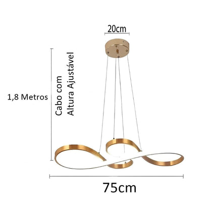 Lustre Pendente Enlace Infinity em Led Lustre - 0032 Conceito 