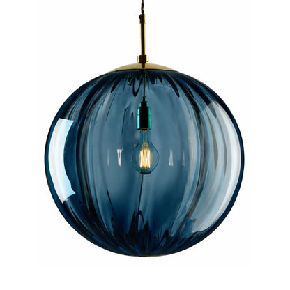 Lustre Pendente Esfera Bloom Glass Conceito Azul 