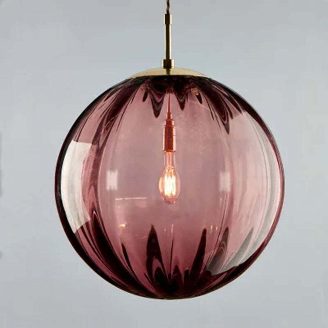 Lustre Pendente Esfera Craquelado - 15cm Pendente - 0029 YuDome Rosê 