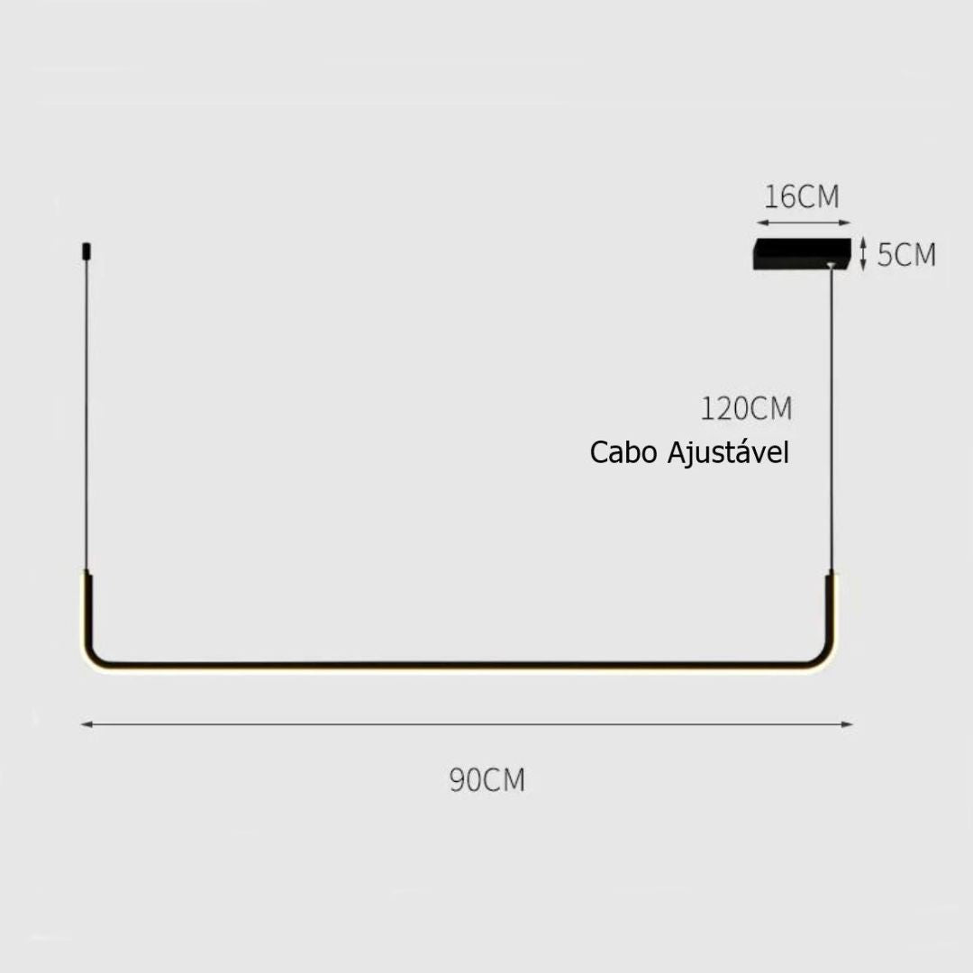 Lustre Pendente Line Plus Led - 90cm Lustre - 0011 Conceito 