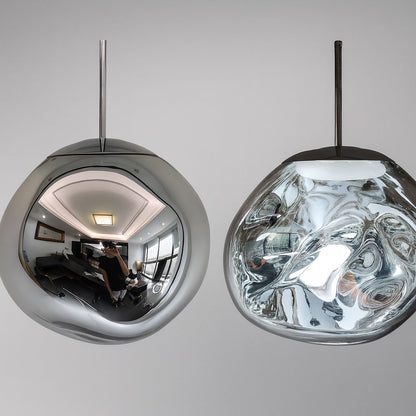 Lustre Pendente Luxuoso Lava Macaron Nórdico (Conj. Completo 04 Peças) Lustre - 0020 Conceito 15/20/30/40cm Prata 