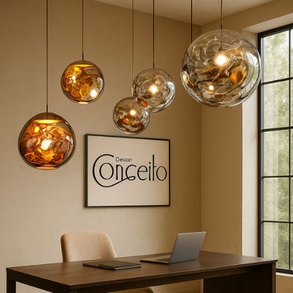 Lustre Pendente Luxuoso Lava Macaron Nórdico (Conj. Completo 04 Peças) Lustre - 0020 Conceito 