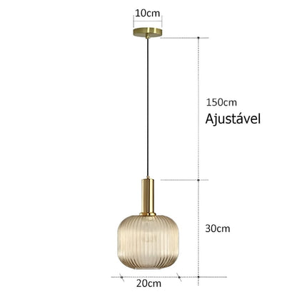 Lustre Pendente Luxuoso Retrô Glass Âmbar #### Conceito 