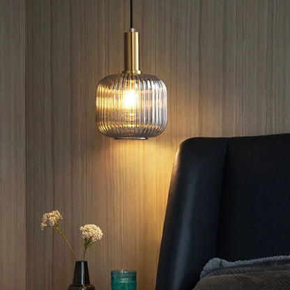 Lustre Pendente Luxuoso Retrô Glass Gray Conceito 