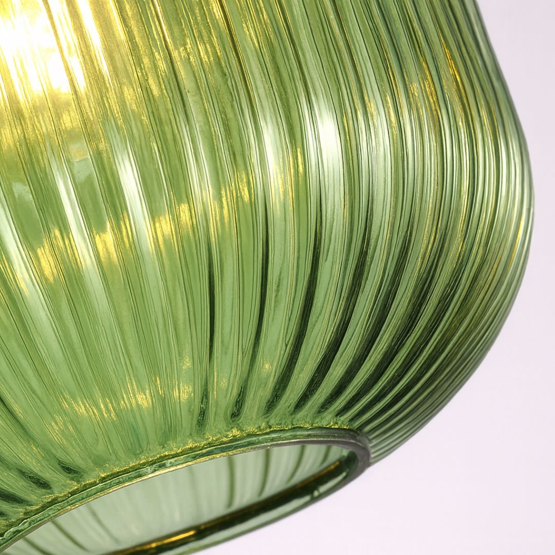 Lustre Pendente Luxuoso Retrô Glass Green Conceito 