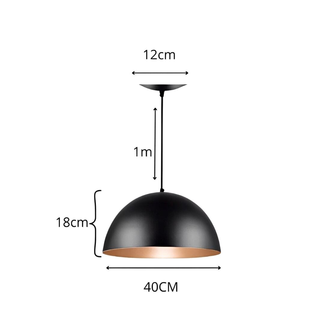Lustre Pendente Meia Lua para Balcão Cozinha 40cm Pendente - 0032 YuDome 01 Unidade 