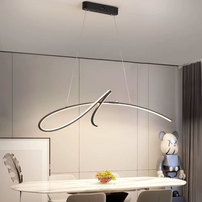 Lustre Pendente Minimalista Aura em Led 95cm Conceito Preto 