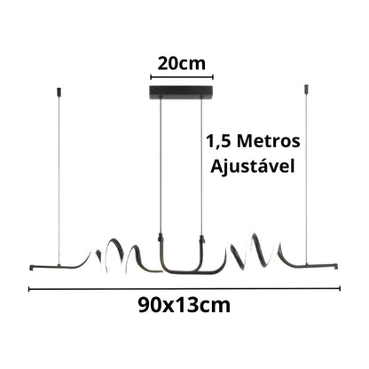 Lustre Pendente Minimalista Inari em Led 90cm Conceito 