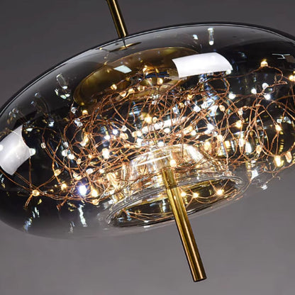 Lustre Pendente Nórdico Crystals Ceiling LED Lustre - 0016 Conceito #1 20x9cm Quente 