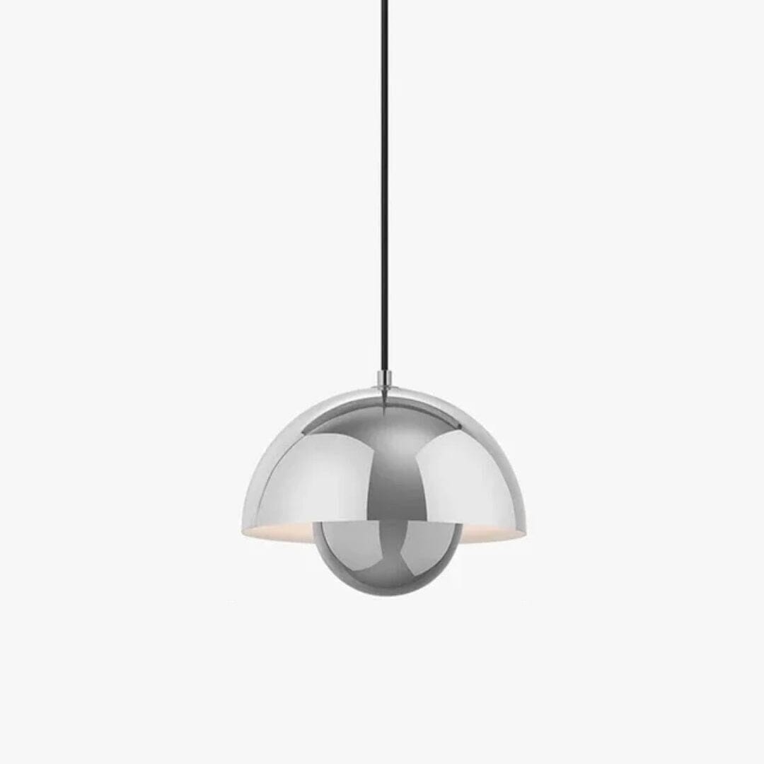 Lustre Pendente Retrô Lux Colors para Cozinha Balcão Sala de Estar Pendente - 0002 YuDome Prata 
