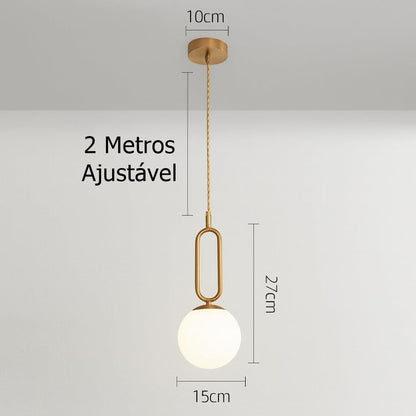 Lustre Pendente Sirius em Led para Sala Quarto Pendente - 0051 Conceito 