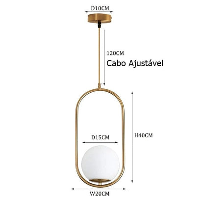 Lustre Pendente Sphere Line Led luzes Conceito 