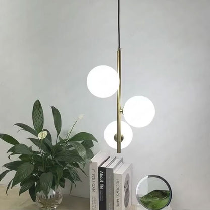 Lustre Pendente Sphere Orbit Triplo Conceito Dourado Luz Quente 