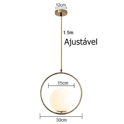 Lustre Pendente Spherical em Led 30cm Pendente - 0056 Conceito 