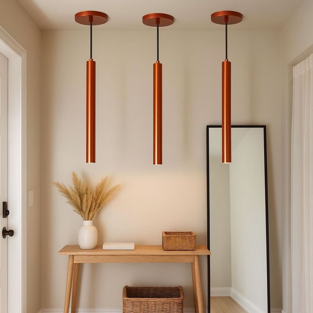 Lustre Pendente Tubo Cilindrico Lux (03 Unidades) Conceito 