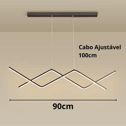 Lustre Pendente Wave Line II em Led Lustre - 0019 Conceito 