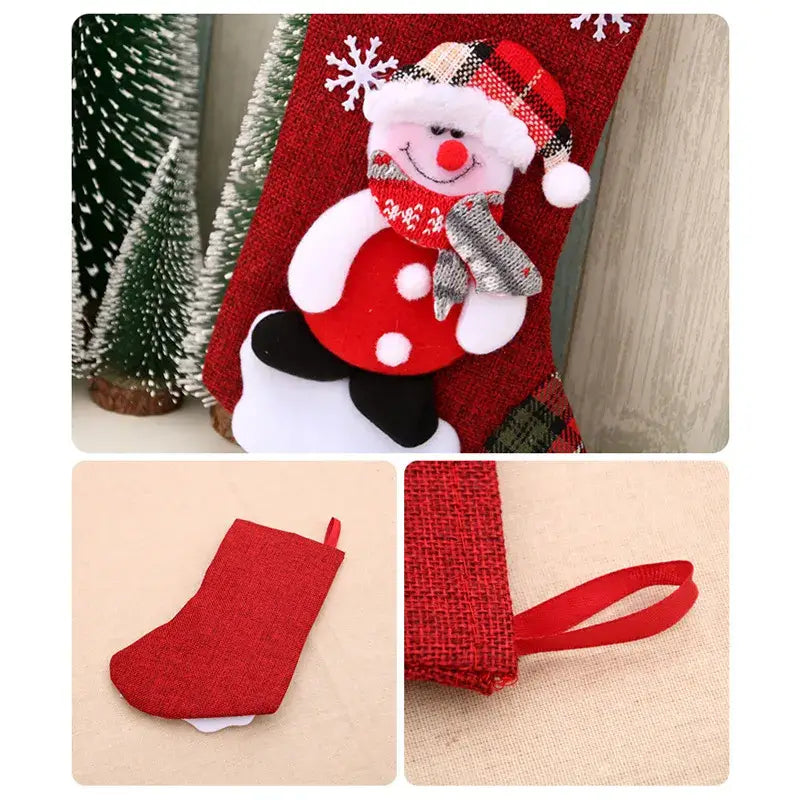 Meias Enfeites de Natal Pendurado Decoração Natal Papai Noel