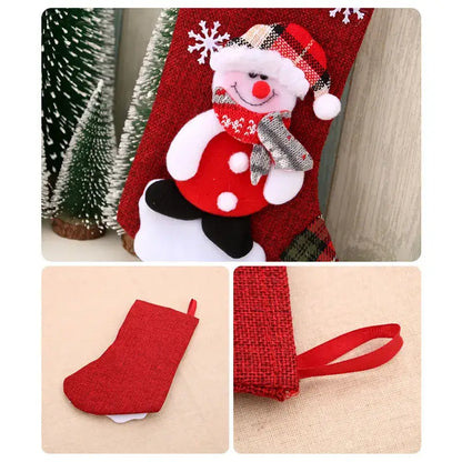 Meias Enfeites de Natal Pendurado Decoração Natal Papai Noel
