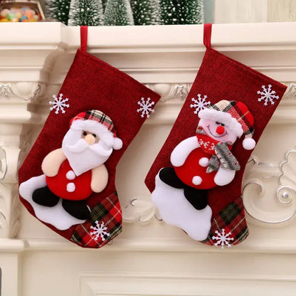 Meias Enfeites de Natal Pendurado Decoração Natal Papai Noel