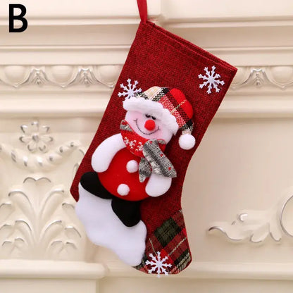 Meias Enfeites de Natal Pendurado Decoração Natal Papai Noel