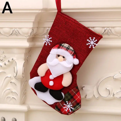 Meias Enfeites de Natal Pendurado Decoração Natal Papai Noel