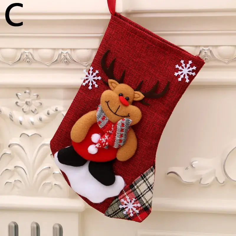 Meias Enfeites de Natal Pendurado Decoração Natal Papai Noel