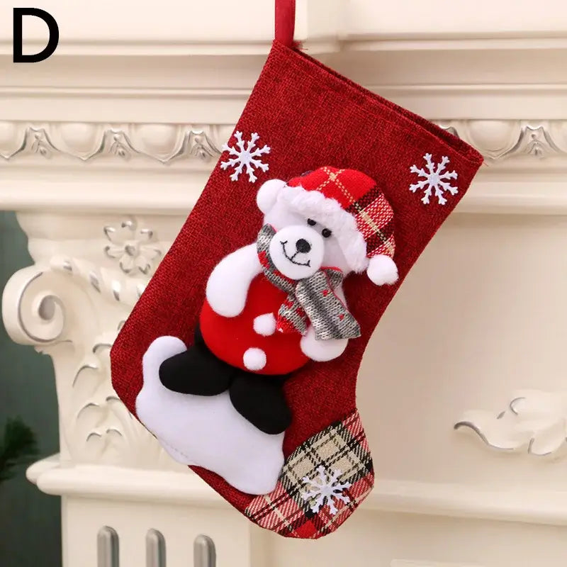 Meias Enfeites de Natal Pendurado Decoração Natal Papai Noel
