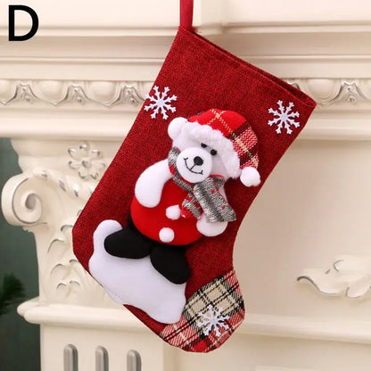Meias Enfeites de Natal Pendurado Decoração Natal Papai Noel