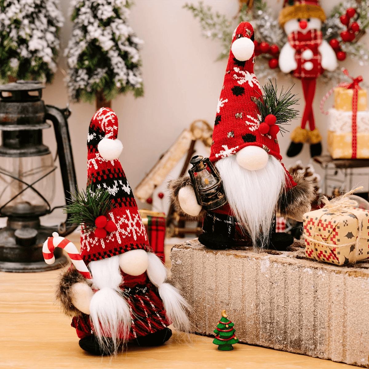 Papai Noel e Mamãe Noel Decoração de Natal Viking