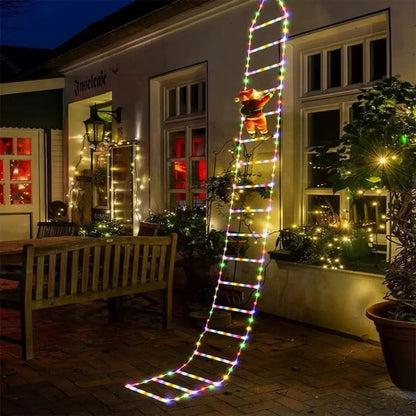 Papai Noel na Escada Decoração de Natal Luz Led Christmas