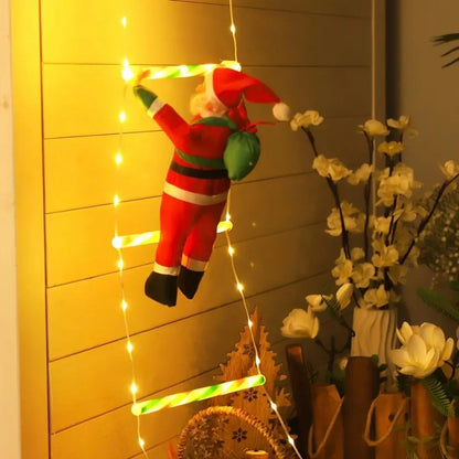 Papai Noel na Escada Decoração de Natal Luz Led Christmas