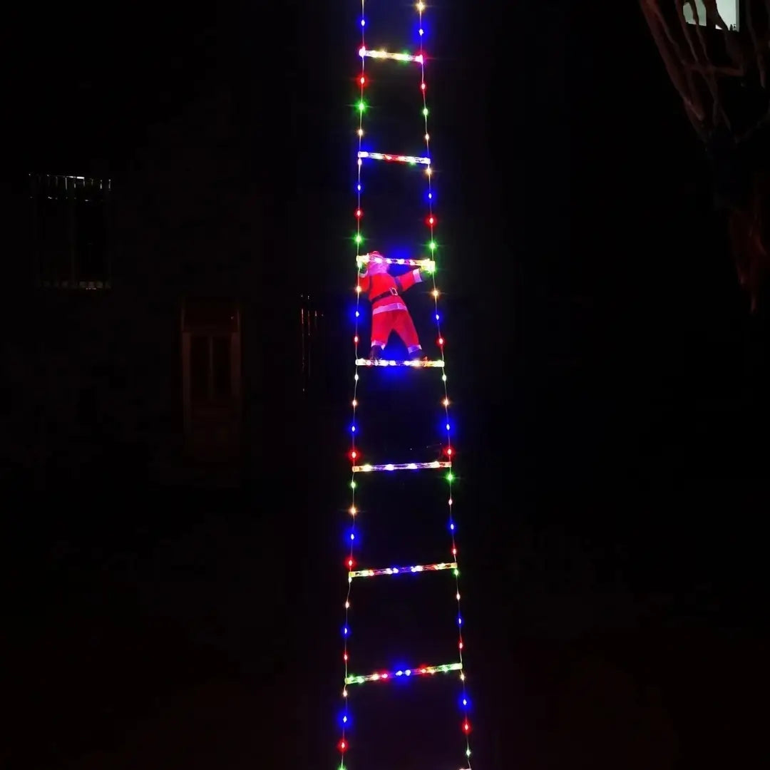 Papai Noel na Escada Decoração de Natal Luz Led Christmas