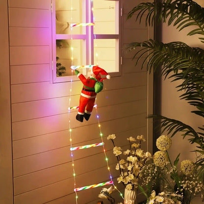 Papai Noel na Escada Decoração de Natal Luz Led Christmas