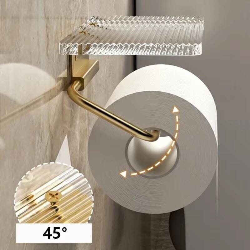 Porta Papel Higiênico de Parede com Prateleira Acrílica Lumière Conceito 