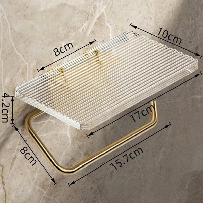 Porta Papel Higiênico de Parede com Prateleira Acrílica Lumière Conceito 