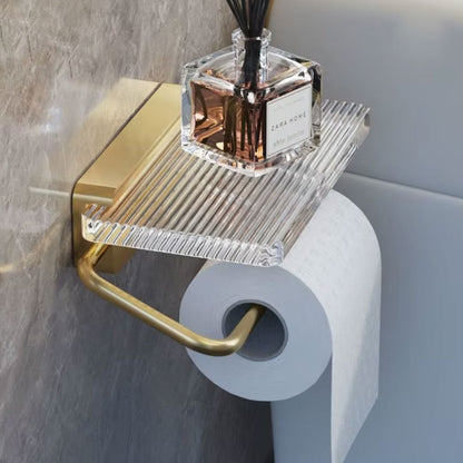 Porta Papel Higiênico de Parede com Prateleira Acrílica Lumière Conceito 