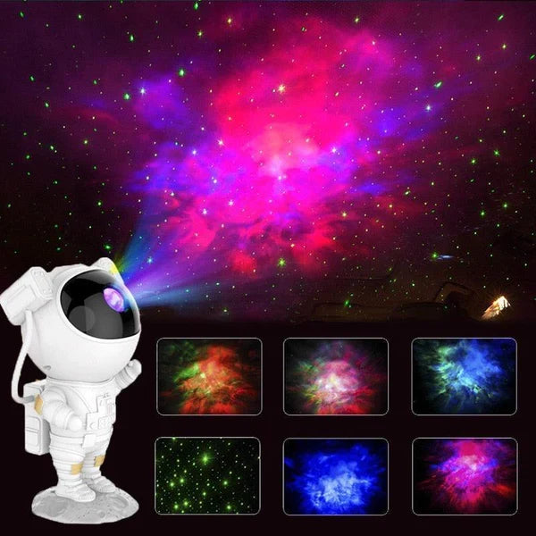 Projetor de Luz Astronauta Apollo Galaxy Decoração Casa