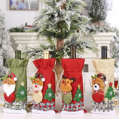Capas de Vinho e Champagne Decoração Natal