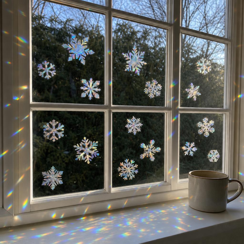 SnowPrism™ Suncatcher Window Stickers
