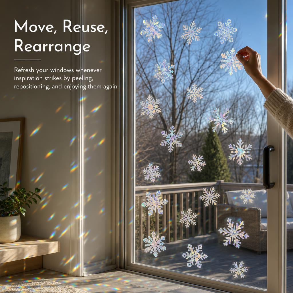 SnowPrism™ Suncatcher Window Stickers