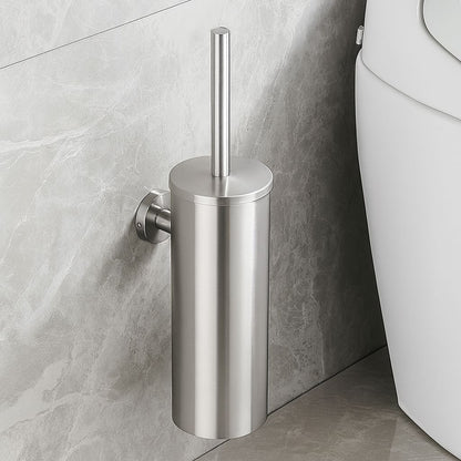 Suporte Limpador para Banheiro Pure Clean de Aço Inoxidável Conceito Cinza Escovado 