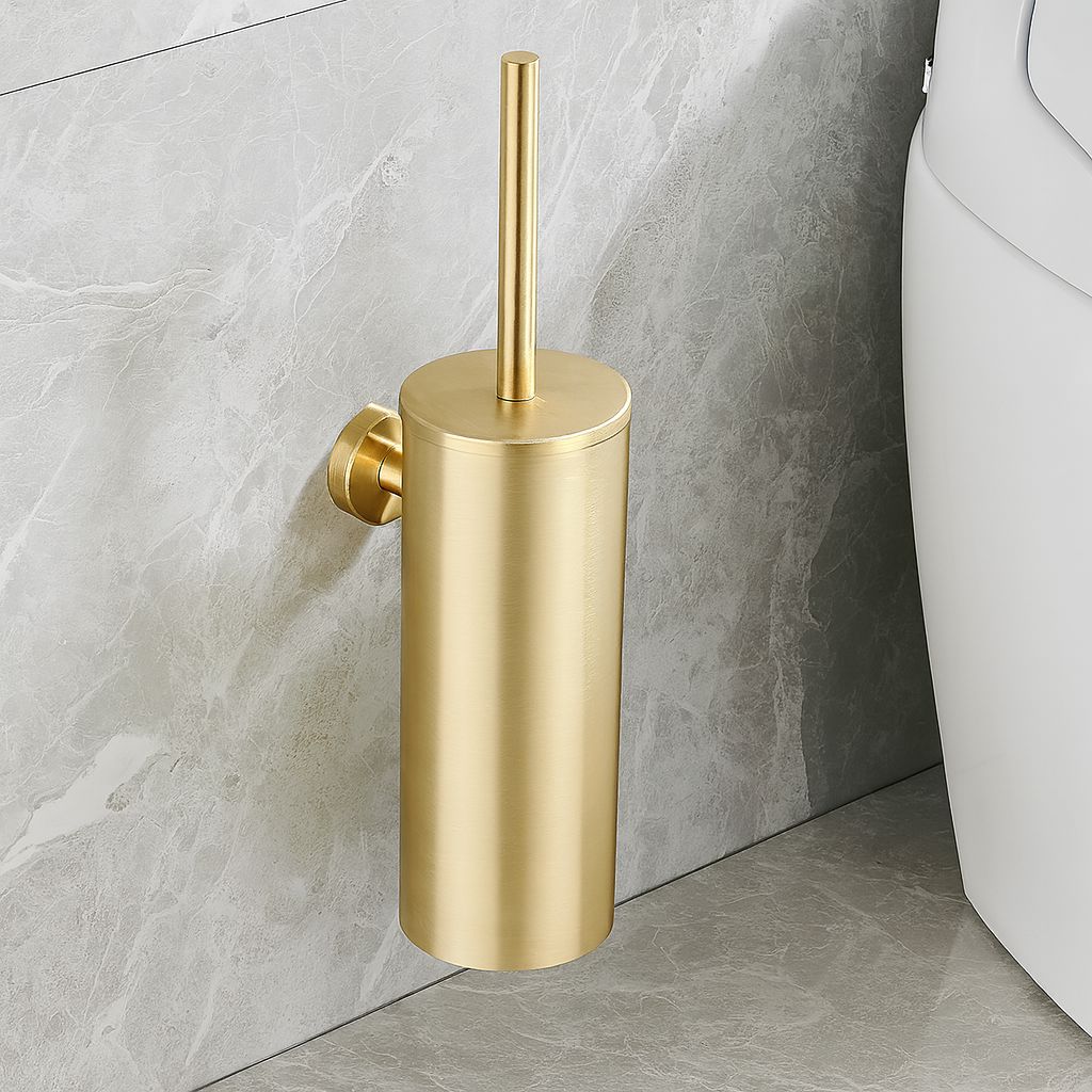 Suporte Limpador para Banheiro Pure Clean de Aço Inoxidável Conceito Dourado 