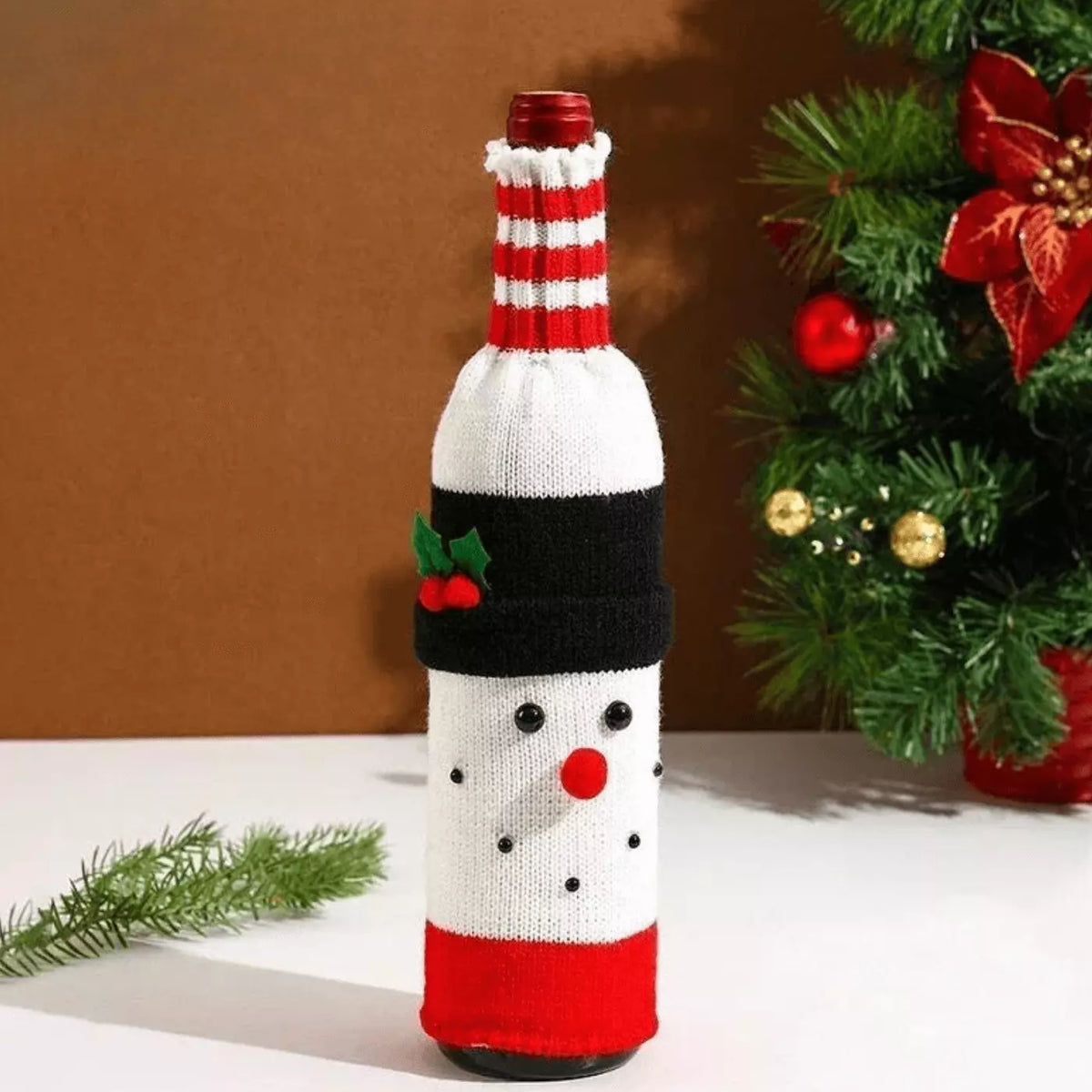 Capa Vinho e Champagne Enfeites de Natal a Mesa
