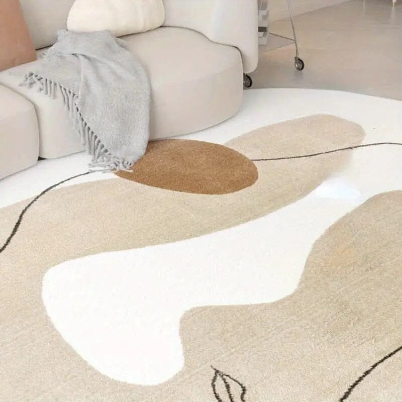 Tapete Decorativo Orgânico Abstrato Irregular para Sala - Boho Fall Tapete - 0043 Conceito 