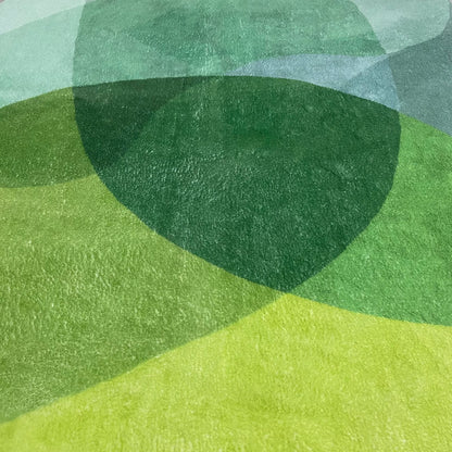 Tapete Decorativo Orgânico Abstrato Irregular para Sala - Mix Green Tapete - 0055 Conceito 