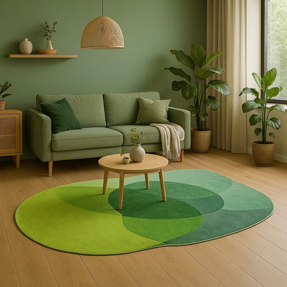 Tapete Decorativo Orgânico Abstrato Irregular para Sala - Mix Green Tapete - 0055 Conceito 80x160cm 